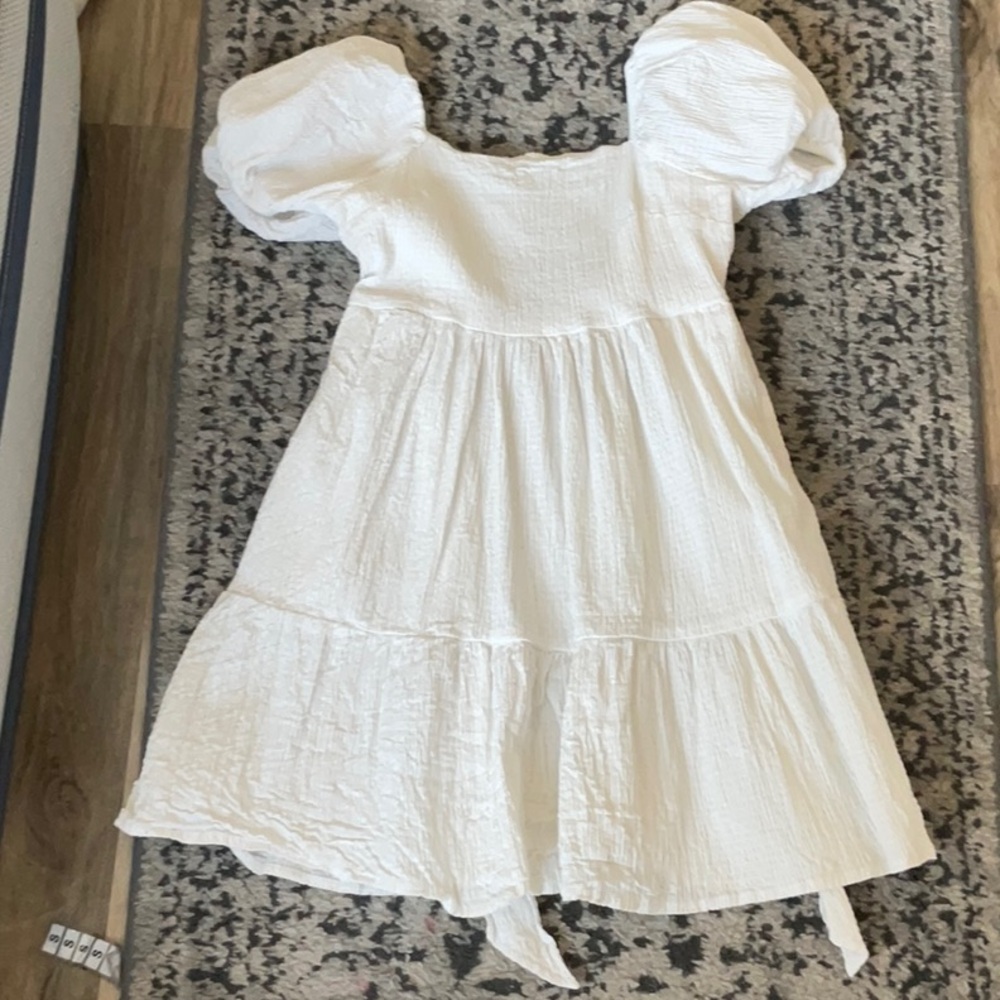 White coquette ruffle bow Dress